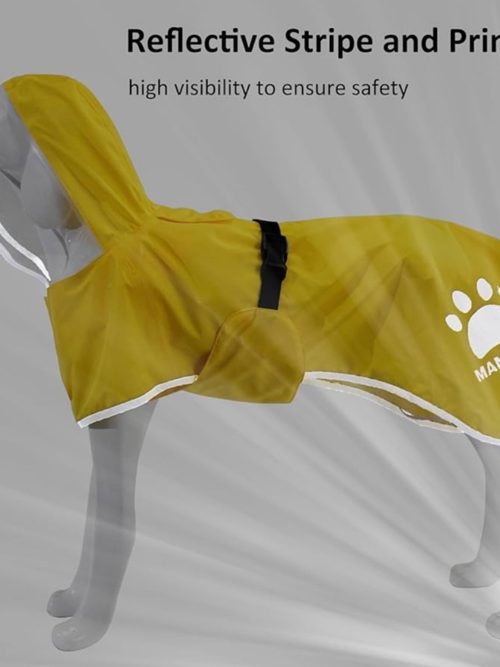 MAMORE Dog Raincoat XXL Waterproof Yellow Hooded Reflective Poncho NWOT - Picture 14 of 16